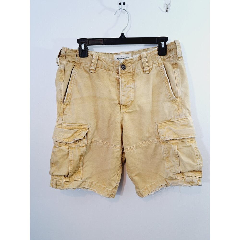 Vintage Abercrombie And Fitch Cargo Shorts Size 31 Men's Pockets Khaki Beige